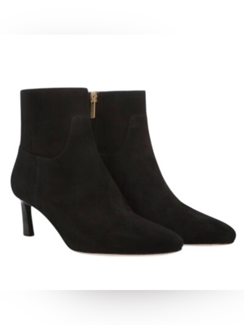 Veronica Beard Kelby Black Suede Pointed-Toe Kitten Heel Booties 8.5